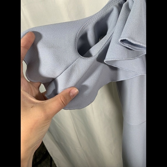 NWT $259 XSCAPE Ruffled Off the Shoulder Gown in Sky Blue‎ [ SZ 6 ] #e914 - Picture 6 of 12